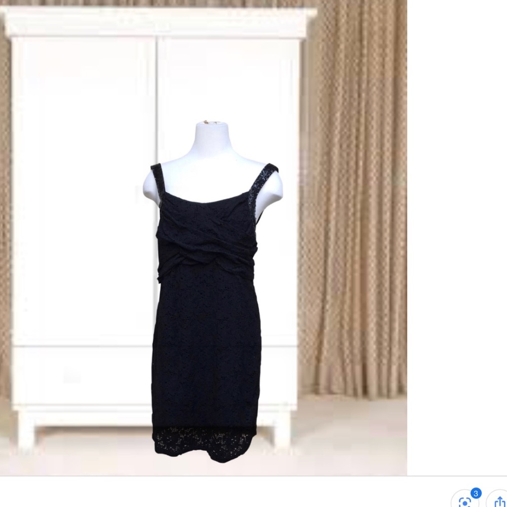 Final Sale Black Cocktail Embroidery Dress By Ryu